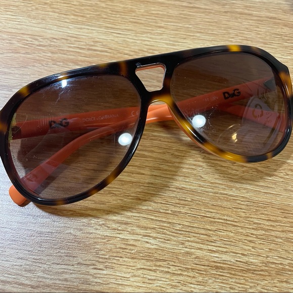 Dolce & Gabbana Orange Tortoise Aviator sunglasses
